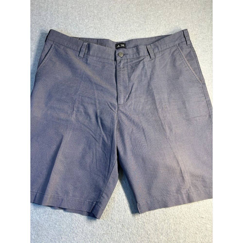 adidas Chino Shorts Mens Size 38 Gray Stretch Cotton Pockets Flat Front Mid Rise